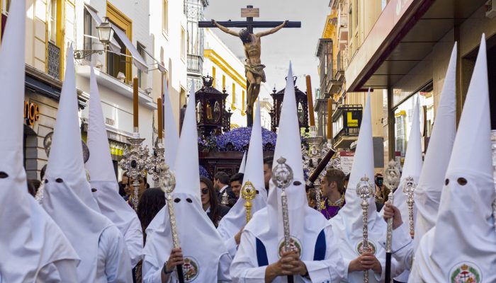 Malaga's Holy Week celebration in Malaga streets every year. Many visitors from across Spain and abroad come to follow the processions throughout the city centre.